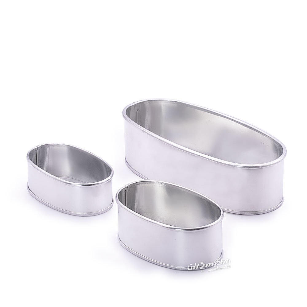 khuôn bầu dục nhôm gia công ( làm bánh mỳ hoa cúc, bánh chuối..v..v)