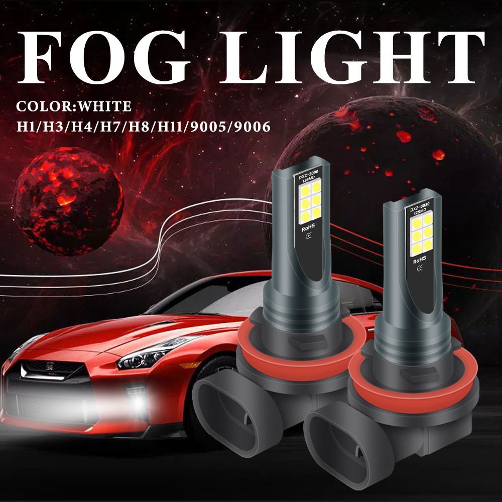 Đèn LED Sương Mù LYMOYO H8 H9 H1H11 9005 9006 Hb3 Hb4 H7 H3 H4 Chip 3030 12 Bóng 6000K 12V Ánh Sáng Trắng Cho Xe Hơi