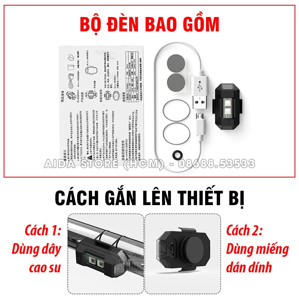 Đèn LED sẵn pin sạc 2SMD đa màu trang trí, phát tín hiệu, cảnh báo, nh