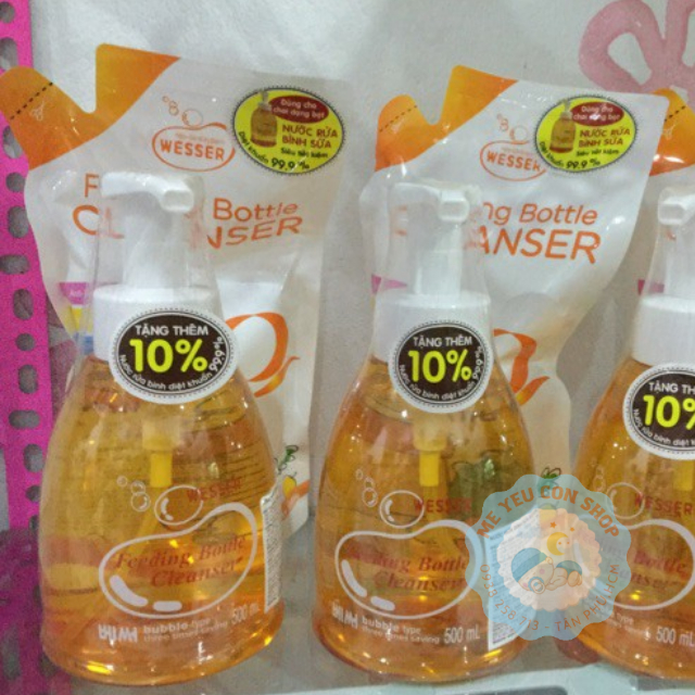 [HSD 2024] CHAI NƯỚC RỬA BÌNH SỮA WESSER 500ml (katydang)