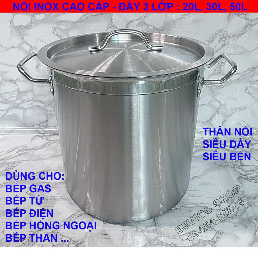 Nồi inox 3 đáy cao cấp - 50 lít (đk 40 x cao 40cm)