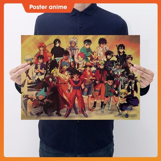 Poster tổng hợp anime One Piece, Dragon Ball, Naruto, Fairy Tail