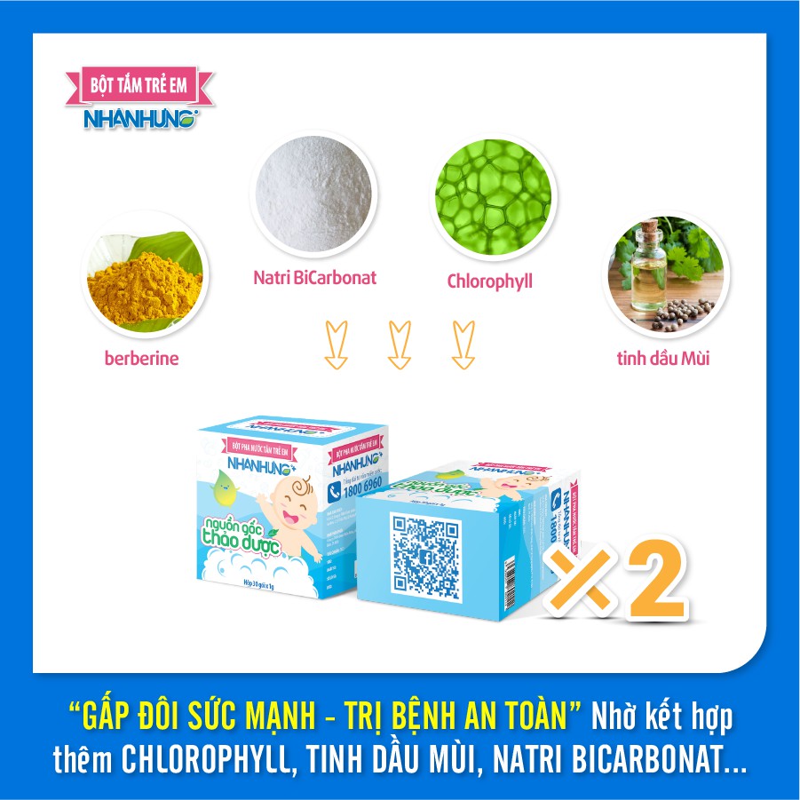 ✅ [KÈM QUÀ] Bột tắm trẻ em Nhân Hưng - Bột tắm thảo dược ngừa rôm sảy, mụn nhọt, hăm tã hiệu quả cho bé