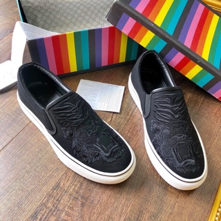 Giày lười vải thêu hình hổ cực đẹp - Ảnh thật