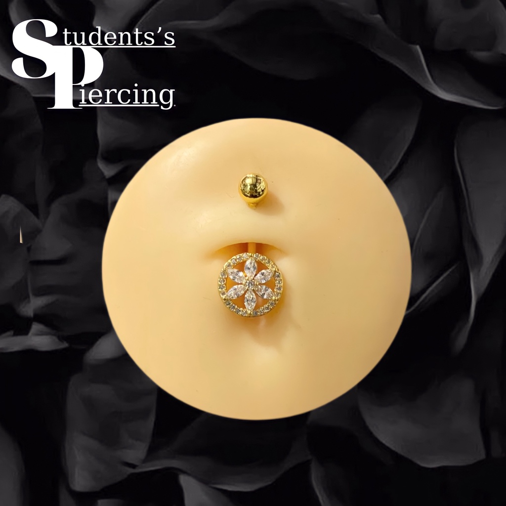 KHUYÊN RỐN HOA TRÒN ĐÁ TRẮNG / KO HAN GỈ