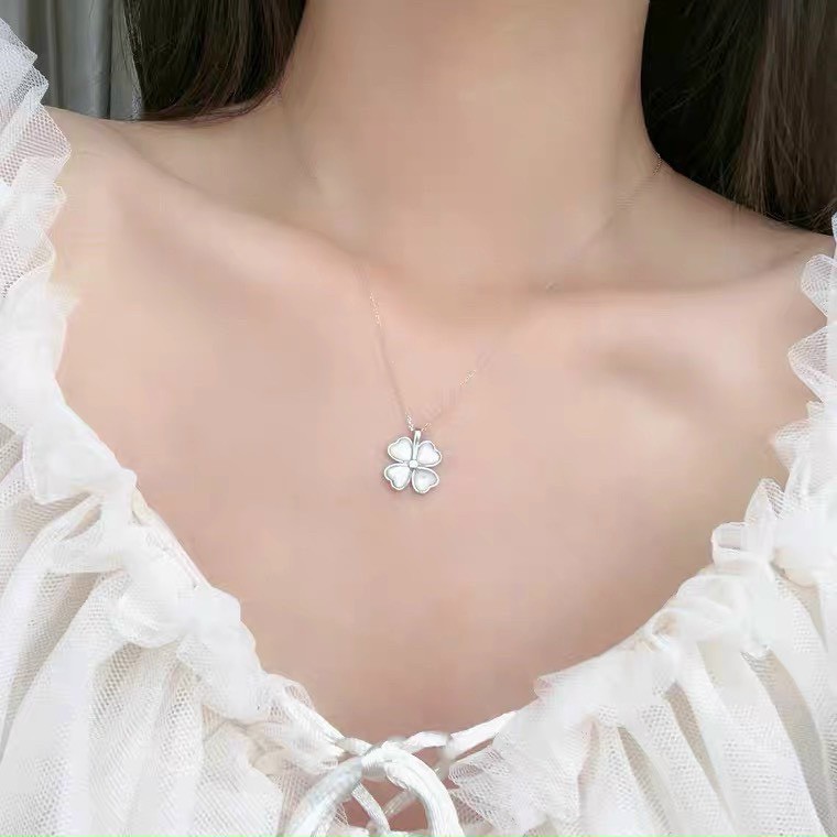 Dây chuyền nữ bạc ý mặt cỏ 4 lá, phong cách thời trang xinh xắn Minh Hằng Jewelry