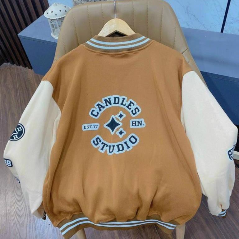 Áo Bomber Nỉ Candles Form rộng Unisex Nam Nữ Couple Chất Nỉ Mịn Đẹp siêu phẩm của năm