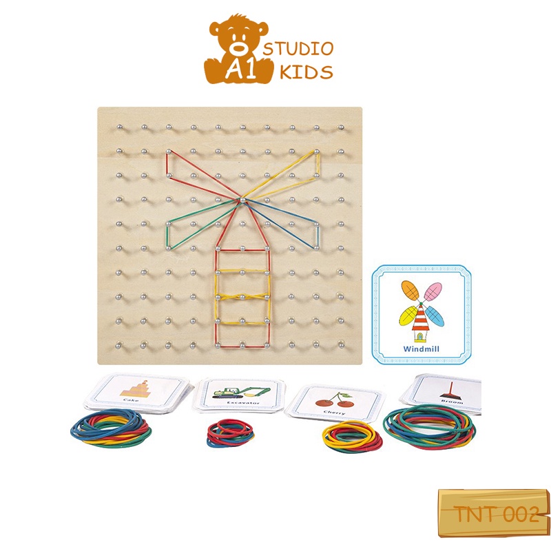 Đồ chơi giáo dục xếp hình bằng dây thun cho bé giúp bé phát triển tư duy - Đồ chơi montessori