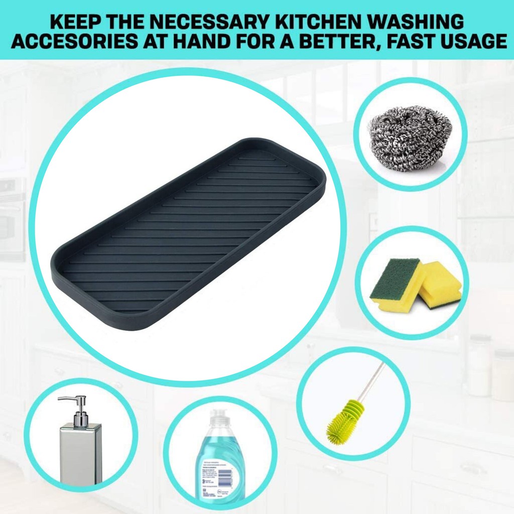 Khay Đựng Miếng Rửa Chén/ Đồ Dùng Bằng Silicone Đa Năng Chống Mùi Tiện Dụng Cho Nhà Bếp/ Nhà Tắm