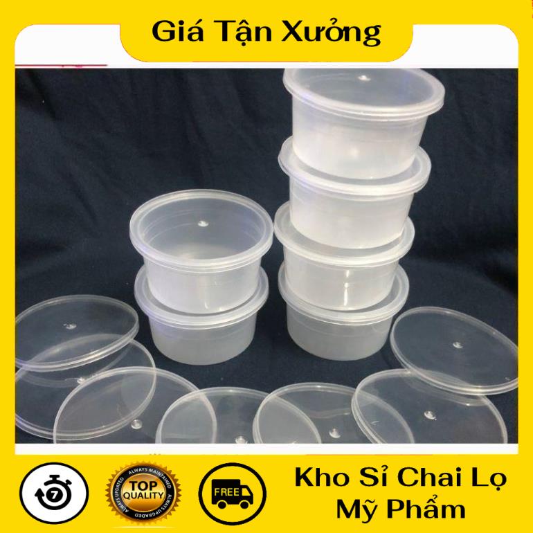 Hũ làm caramen, hủ bánh flan, khuôn làm bánh flan có nắp bằng nhựa 100% , phụ kiện du lịch