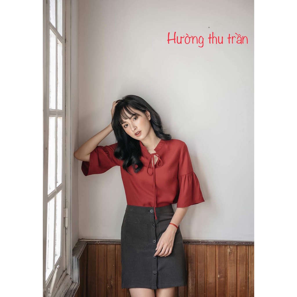 chân váy chữ a phối cúc thời trang công sở | BigBuy360 - bigbuy360.vn