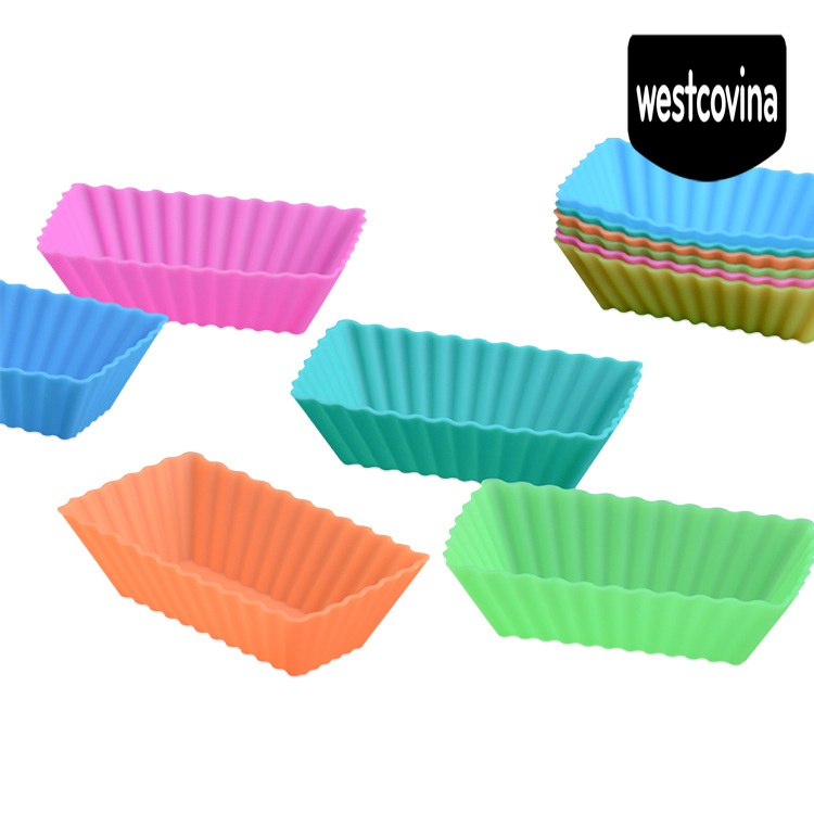 [Hot]☀ Cốc Silicone Làm Bánh Hình Chữ Nhật Có Thể Phân Hủy