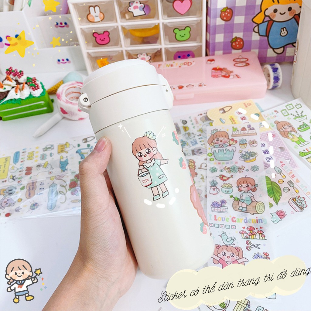 Băng Keo Giấy Washi Tape, Masking Tape Kiêm Sticker Adhesive Dễ Thương | WS016