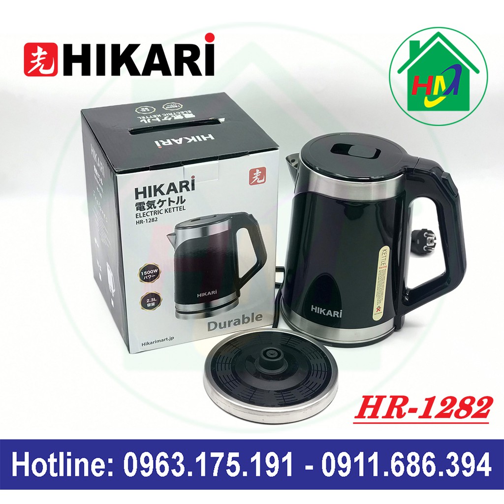 Ấm Đun Nước Siêu Tốc Nhật Bản Cao Cấp Hikari HR-1282 2.3L