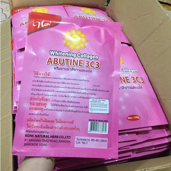 [Ảnh thật] Tắm trắng Abutine 3ce hồng thái Lan