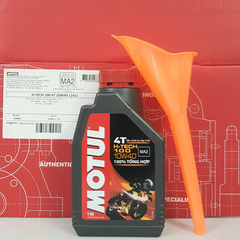 [CÓ QUÀ TẶNG] Nhớt tổng hợp xe số cao cấp Motul 7100 1L / Motul H-tech 1L tặng phễu