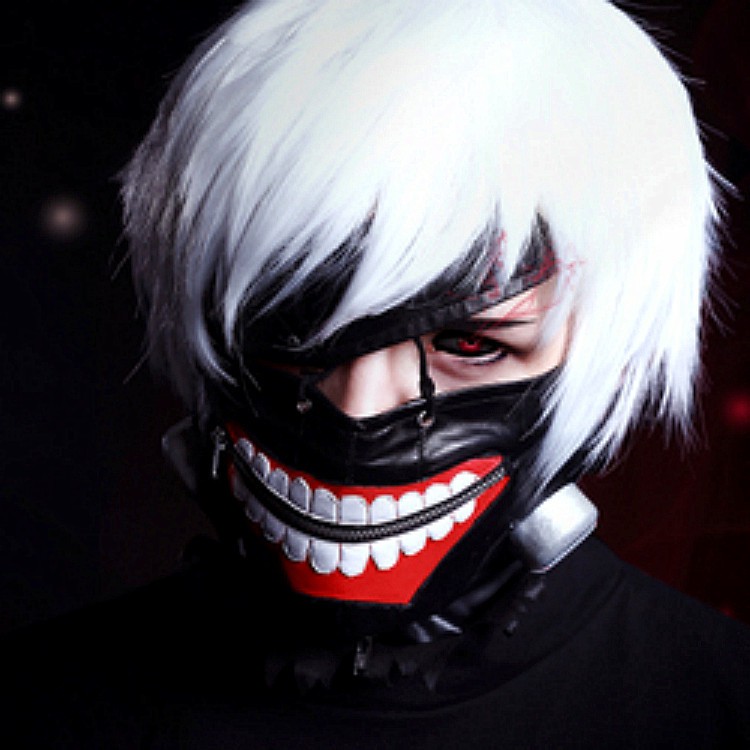 Khẩu trang vải cotton in hình hàm răng thiết kế chủ đề anime Tokyo Ghoul