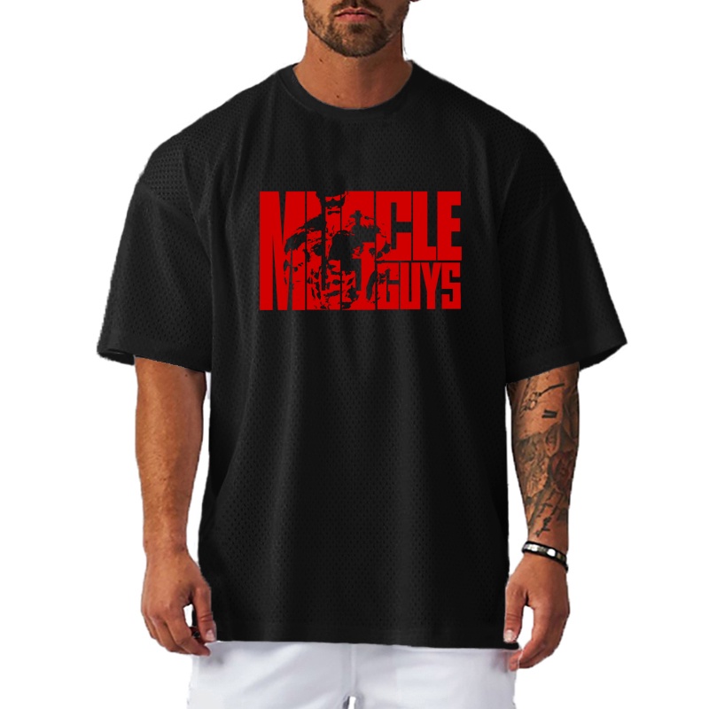 Áo Thun Thể Thao Tay Ngắn Phối Lưới Khô Thoáng Nhanh Thời Trang Cho Nam