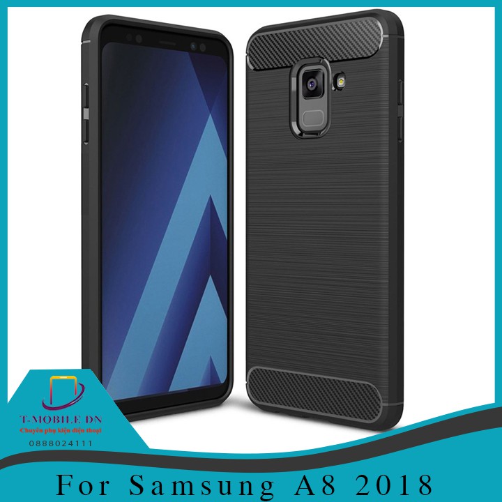 Ốp lưng Samsung A6 A7 A8 Plus A8 Star A9 2018 M20 carbon phay xước chống sốc chống vân tay