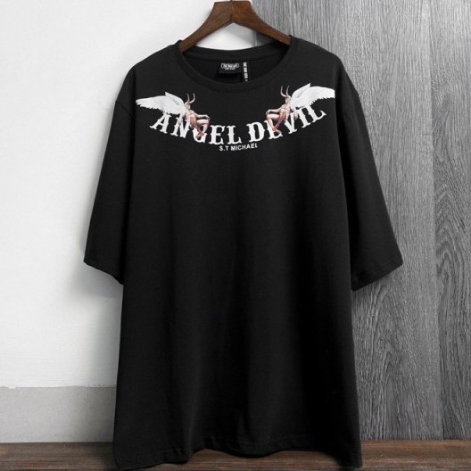 Áo thun nam nữ - Áo phông tay lỡ Angel Devil  chất vải cotton form Unisex thời trang HOT 2021 M7 | BigBuy360 - bigbuy360.vn