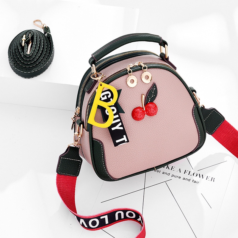 Túi Chuwanglin đeo chéo bằng da màu tương phản