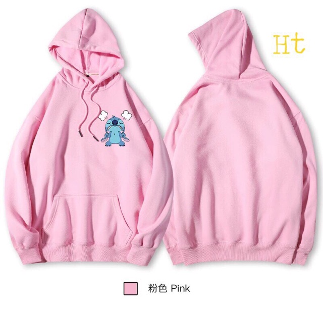 Áo hoodie nỉ mũ stich logo chó tai thỏ