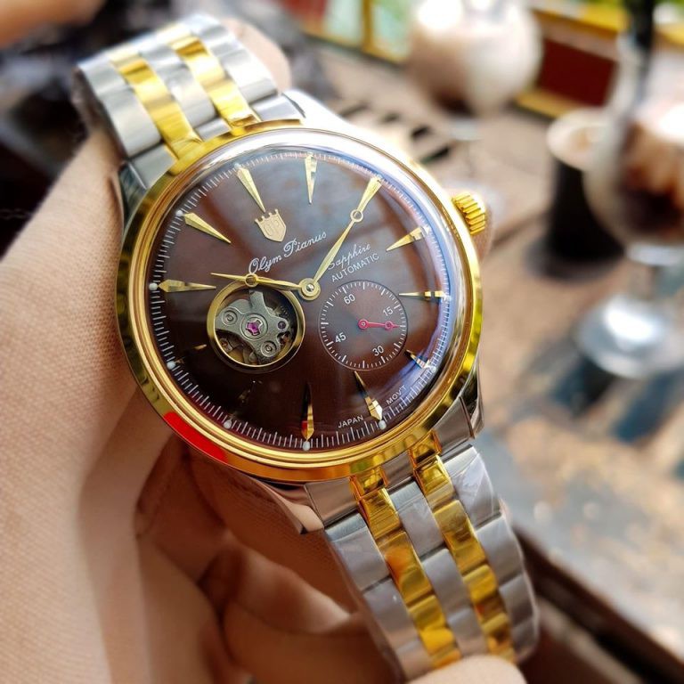 Đồng hồ nam dây kim loại Automatic Olym Pianus OP99141-77 OP99141-77AGSK nâu