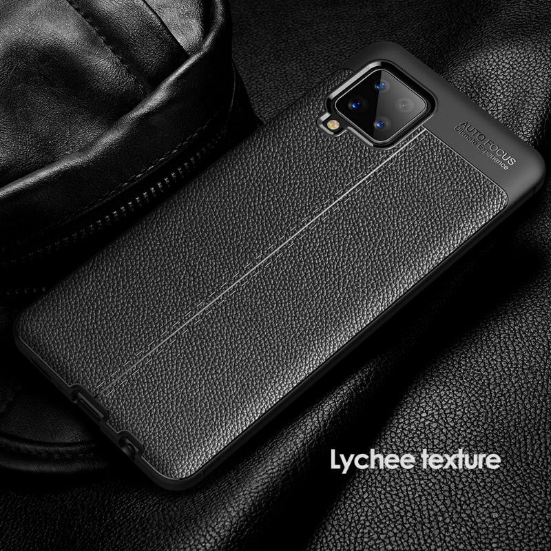 Ốp lưng dẻo Samsung Galaxy A12, A02S Vân giả da Auto Focus chống sốc