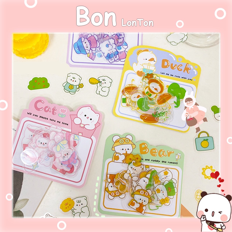 Sticker Set 40 Miếng Dán Hình Thú Nhỏ Trang Trí Sổ Tay
