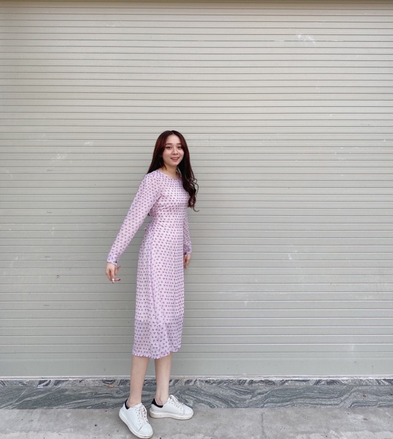 ĐẦM HOA NHÍ KÈM LÓT hình thật toàn bộ