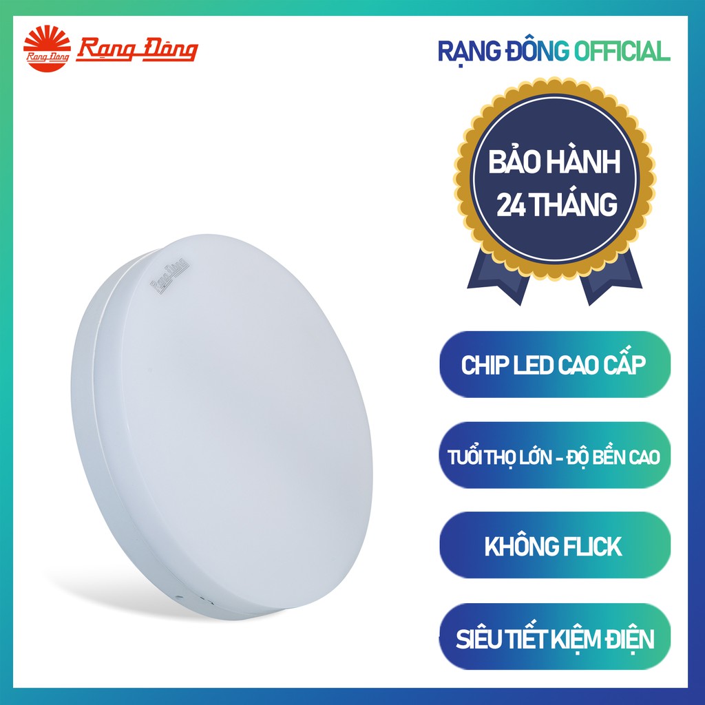 Đèn LED ốp trần tròn cảm biến chuyển động Rạng Đông model LN12.RAD