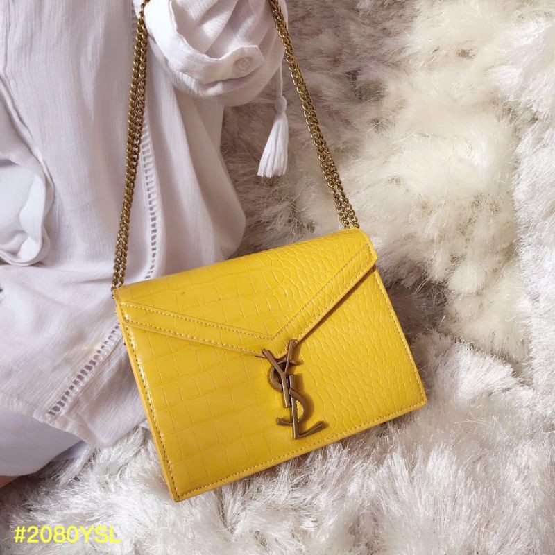 Túi Xách Da In Logo Ysl Sang Trọng Cho Nữ