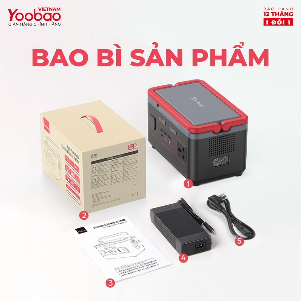 Trạm sạc dự phòng 90000mAh Yoobao EN300 Sạc nhanh PD60W 220V/300W - Hàng chính hãng - Bảo hành 12 tháng 1 đổi 1