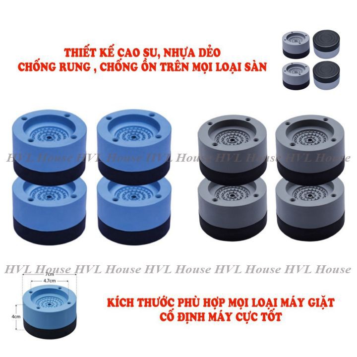 Chân máy giặt 4 miếng cao su cao cấp, chống ồn, chống rung ( Set 4c) - LOKING