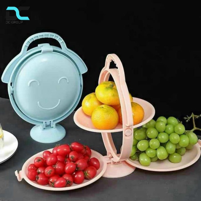 Khay đĩa đựng trái cây, đồ ăn, bánh kẹo 3 tầng, gấp gọn, đa năng. Khay mứt Tết mẫu mới 2022