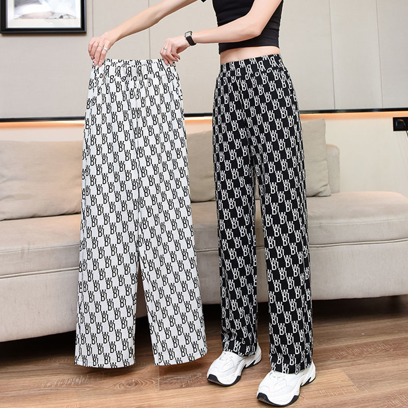 Wide leg pants women high waist summer new style wild thin straight leg pants thin casual pants