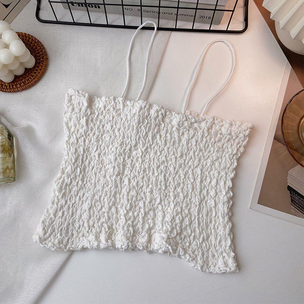 BACK2LIFE Áo Lót Ống Nhún Bèo Màu Trơn Phong Cách Thể Thao Thời Trang Cho Nữ