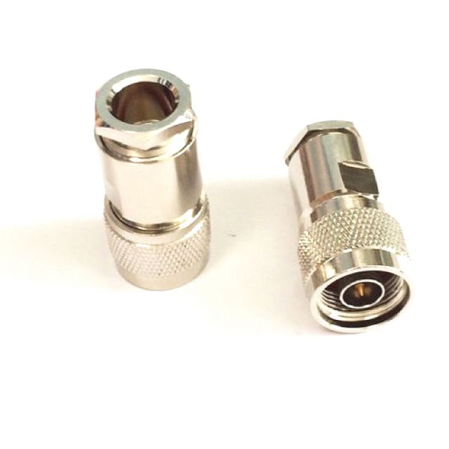 Đầu jack N male đực đuôi vặn ốc lục giác giữ cáp đồng trục RG58 RG6 RG213