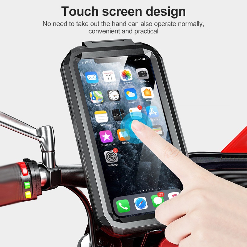 Giá đỡ điện thoại SEAMETAL 4.7-6.8 "bằng kim loại gắn tay lái xe đạp / mô tô