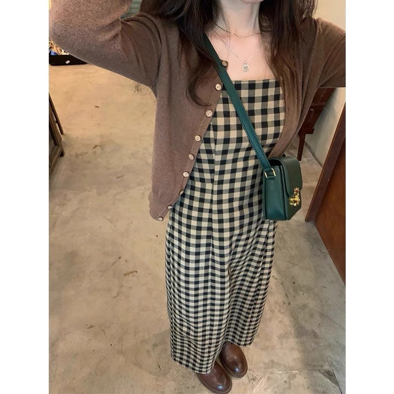 VÁY 2 DÂY CARO VINTAGE ULZZANG 🧸