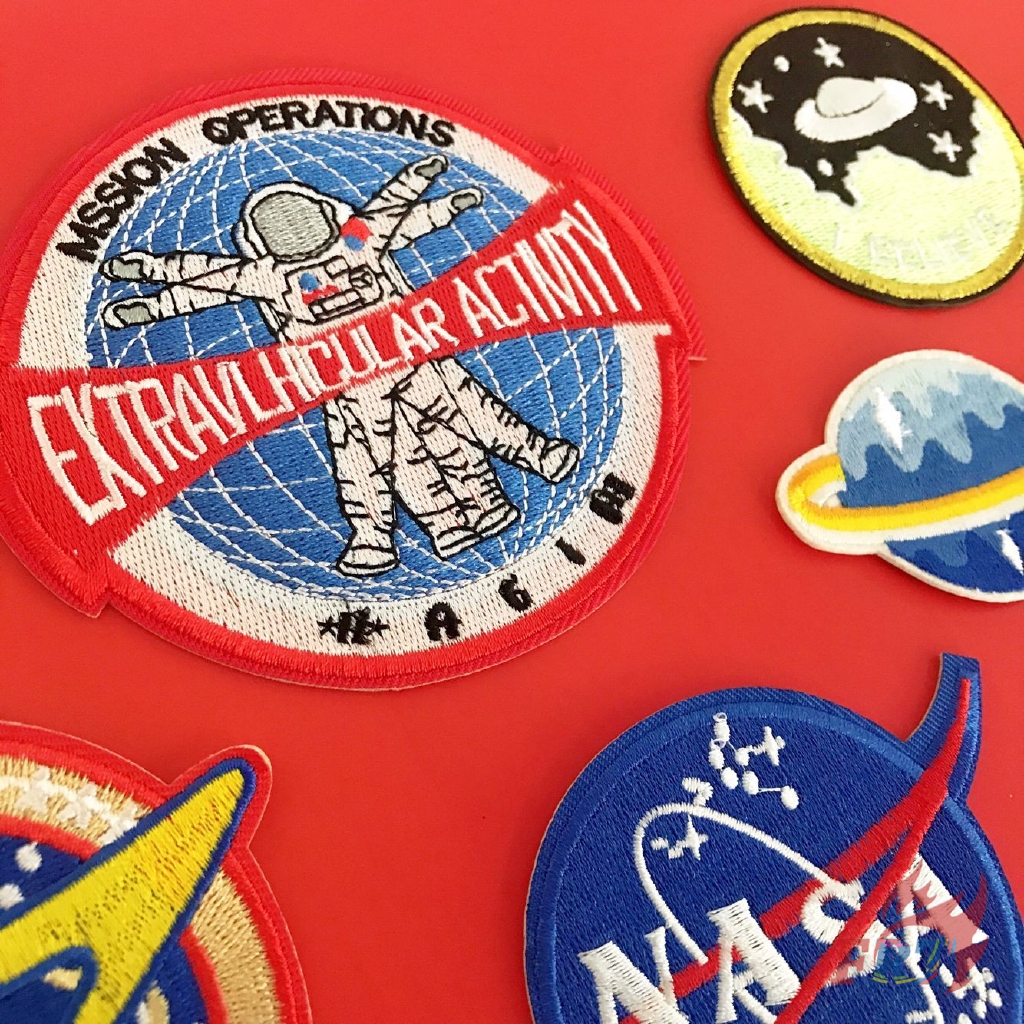 Miếng thêu họa tiết NASA dùng trang trí quần áo độc đáo（☸ NASA - Astronaut & Space Iron-on Patch ☸ ）（NASA - Series 02）