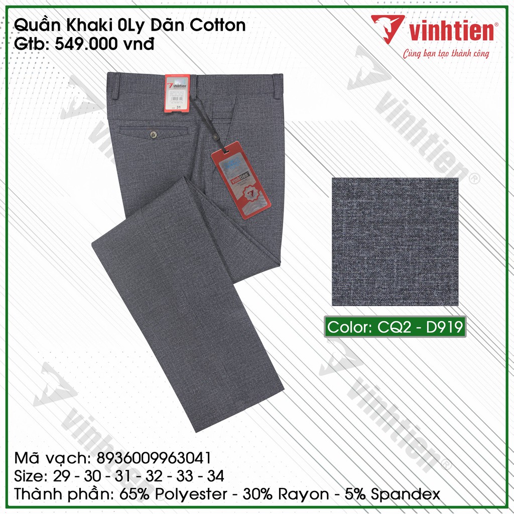 Quần Kaki 0ly Vải Dãn 4 Chiều Vĩnh Tiến 549