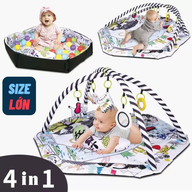 Thảm chơi thông minh MENGGAO 4in1 kích thích giác quan, vận động tư duy cho bé, TIÊU CHUẨN CHÂU ÂU