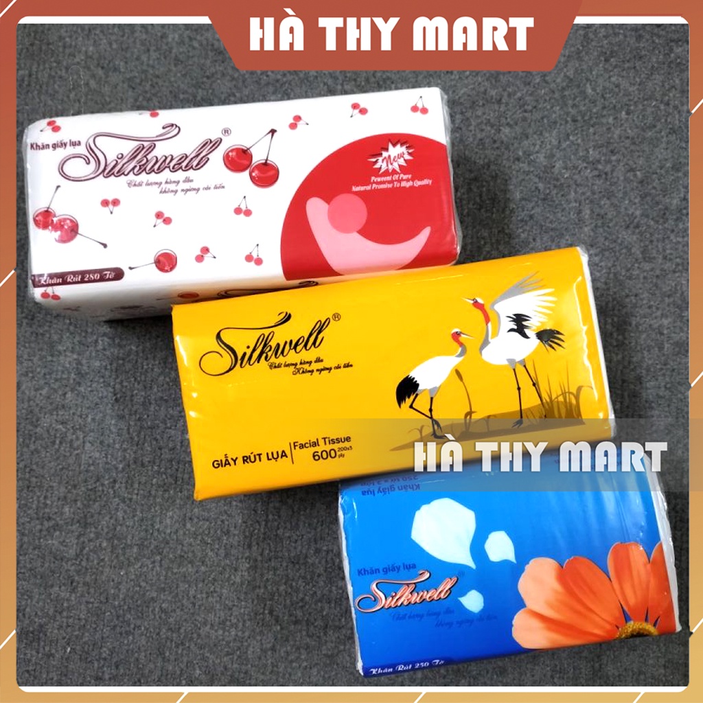 Combo 2 túi giấy ăn Silkwell rút cao cấp 2 lớp mềm mịn chuẩn hãng