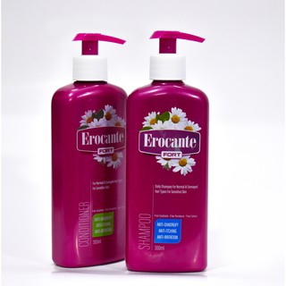 Cặp dầu gội Erocante Fort 600ml kiềm dầu bết, sạch gàu ngứa, nấm gàu và viêm da đầu nặng gây mẩn đỏ, rụng tóc