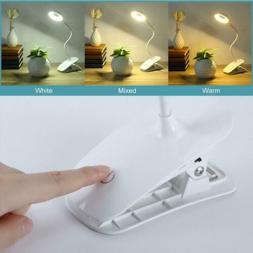 Led Usb Clip On Desk Lamp Rechargeable Memory Bed Read Light Study Table F5L3