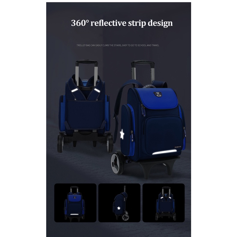 Balo kiểu xe đẩy YAZHOULONG giúp giảm gánh nặng có thể leo cầu thang tiện lợi cho học sinh tiểu học