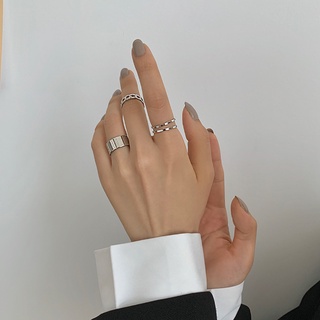 Set nhẫn nữ free size 3 chiếc (Bạc - Vàng)