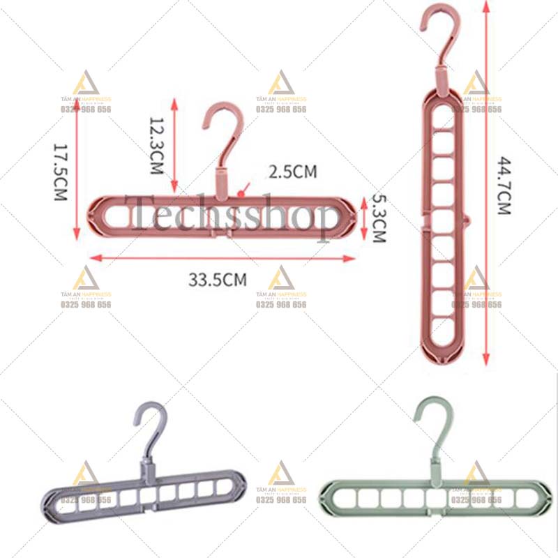 [Giá hủy diệt] Móc treo quần áo thông minh 9 lỗ tiện dụng tiết kiệm không gian