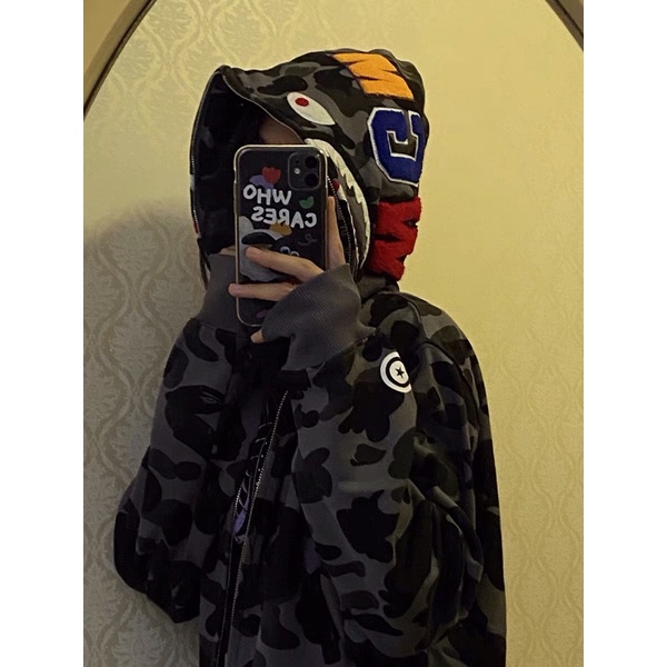áo bape shark ảnh thật cận chất